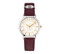 Essential Red/Silver Leather Watch - female - Versace - Watches - Gray - ONE SIZE - Accessories ONE SIZE