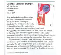 Essential Solos for Trumpet trumpet (intermediate) Harrington with CD 28 Solos o