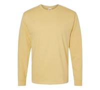 Hanes Essential-T 100% Cotton Long Sleeve T-Shirt 5286, Athletic Gold, Medium
