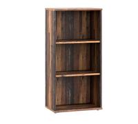 Essential Tall Narrow Bookcase Vintage Oak Two Shelf Storage Unit Home Office UK