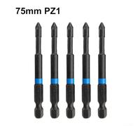 Essential Tool Addition Pack of Five Schraubendreher Bita Sets Including All Required Sizes in The Standard Measurement Of Seventy Five Millimeters (PZ1)