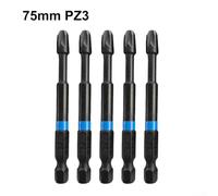 Essential Tool Addition Pack of Five Schraubendreher Bita Sets Including All Required Sizes in The Standard Measurement of Seventy Five Millimeters (PZ3)