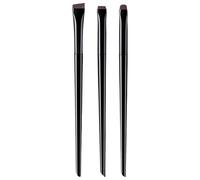 Essential Travel Makeup Brush Set 3pcs for Eye, Black | Eye Liner Eyelashes Eyeshadow and Face Application, Portable Cosmetic Brushes for Various Occasion and Travel