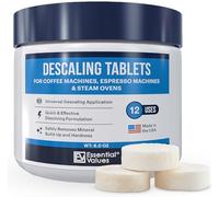 Essential Values Descaler for Coffee Machines - Espresso Coffee Machine Descaler - Descaling Tablets (12PK / Up To 12 Uses) - Compatible With Delonghi, Nespresso, Tassimo, Dolce Gusto