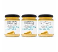 Essential Waitrose Mellow & Smooth Dijon Mustard 180g (Pack of 3) - Creamy Dijon Style Mustard Made with Mustard Seeds, Ideal for Sandwiches, Dressings & Cooking