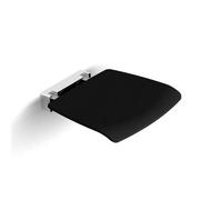 Essential Wall Mounted Shower Seat By Ideal Standard, Black Folding Shower Chair For Accessibility & Comfort, Wall Mounted