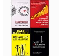 Essentialism, Blitzscaling, Unlocking Connections, Scale Up Millionaire 4 Books Collection Set
