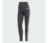 adidas Women's Essentials 3-Stripes Animal Print Leggings, grey/carbon/black, S