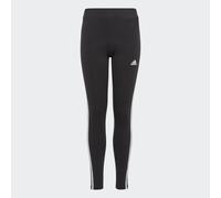 adidas Girl's Essentials 3-Stripes Cotton Tights, Black / White, 9-10 Years