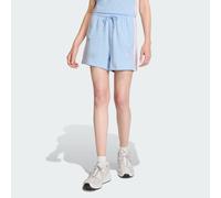 adidas Women's Essentials 3-Stripes Cotton Shorts, Glow Blue/Clear Pink, S
