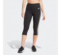 Essentials 3 Stripes Cropped Leggings with High Waist Black
