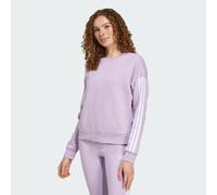 adidas Women's ESSENTIALS 3-STRIPES FLEECE SWEATSHIRT, powder plum/white, XS
