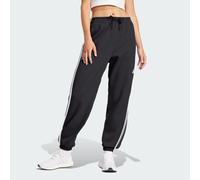 adidas Women's Essentials 3-Stripes French Terry Cuffed Pants, Black/White, S