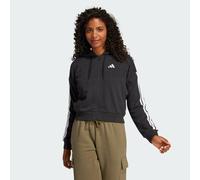 adidas Women's Essentials 3-Stripes French Terry Full Zip Hoodie Sweatshirt, Black/White, XXL