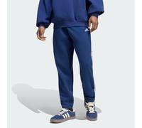 adidas Men's Essentials 3-Stripes French Terry Tapered Cuffed Pants, Team Navy Blue 2/White, XS