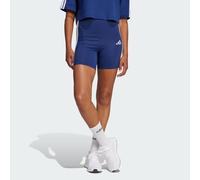 adidas Women's ESSENTIALS 3-STRIPES HIGH WAISTED BIKER SHORTS, dark blue/white, XL