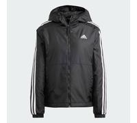 adidas Womens Essential 3-Stripes Insulated Hooded Jacket Black XS