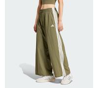 adidas Women's Essentials 3-Stripes Lifestyle Woven Parachute Pants, Olive Strata/White, XXS