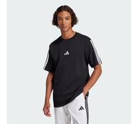 adidas Men's Essentials Three Stripes Single Jersey TEE, Black/White, 3XL