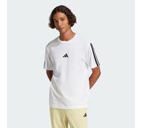 adidas Men's Essentials Three Stripes Single Jersey Shirt, White/Black, S