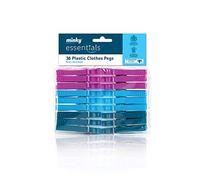 Minky Essentials Clothes Pegs - Spring-Loaded Plastic 7.5 x 1.5 x 1 cm - 36 pack
