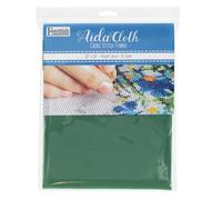 Essentials By Leisure Arts Aida Cloth, 18 Count, 30" x 36", Medium Green Cross Stitch Fabric for Embroidery, Cross Stitch, Machine Embroidery and Needlepoint