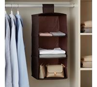 Essentials by Premier 3 Sections Brown Hanging Garment Organiser