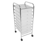 Essentials by Premier 8 White Plastic Drawers Trolley