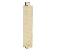 Premier Housewares Ten Section Hanging Shoe Organiser - 1 Piece, Cream,28 x 15 x 120 centimeters, Beige