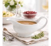 Embossed Porcelain Sauce Server, White
