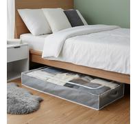 Essentials by Premier Grey With White Trim Underbed Window Storage Bag