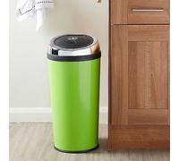 Essentials by Premier Miller 30 Litre Lime Green Enamel Push Top Bin Lime