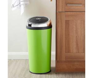 Essentials by Premier Miller 30 Litre Lime Green Enamel Push Top Bin Lime