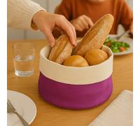 Essentials by Premier Purple And Cream Rounded Bread Basket