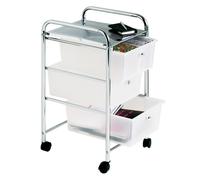 Essentials by Premier Tube Frame 3 White Plastic Drawers Trolley