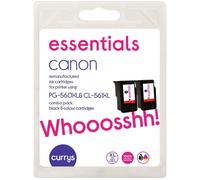 ESSENTIALS Canon PPG-560 XL & CL-561 XL Black & Tri-colour Ink Cartridges, Black & Tri-colour