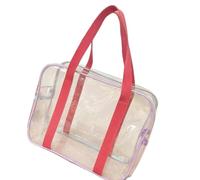 Essentials Clear Tote Bag with Handles, Transparent PVC Beach Shoulder Bag for Pool Days, Towel Carry, and Vacation Packing Clear Jelly Tote See Through Beach Transparent Shoulder Handle Day