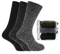 Essentials Collection 3 Pairs of Mens Chunky Thermal Non Elastic Wool Blend Socks, 6-11 (SJ072)