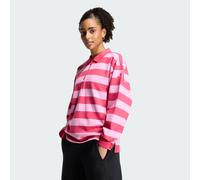 adidas Women's Essentials Contemporary French Terry Longsleeve Polo Shirt, Power Pink/st Tropic Bloom, XL