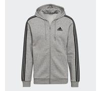 adidas Men's Essentials Fleece Hooded Track Top, Medium Grey Heather, M