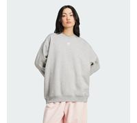 Adidas Originals Essentials Fleece Long Oversized Crew Sweatshirt Grey 2XS Women