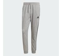 adidas Men's Essentials Fleece Tapered Cuff 3-Stripes Pants, Medium Grey Heather / Black, XXL