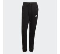 adidas Fleece Tapered Cuff 3 Stripes Joggers M 2XL Black/White