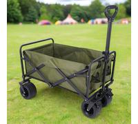 Essentials Folding Camping Festival Trolley Green Black - 150L by Go Beyond