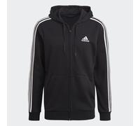adidas Men's French Terry 3-Stripe Full-Zip Hoodie L Black