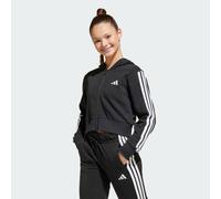 adidas Essentials Girls 3-Stripes Zip Track Top Hoodie 11-12 Years Black