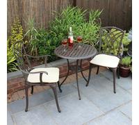 Essentials Garden Bistro Set by Wensum - 2 Seats Cream Cushions