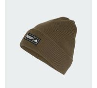 adidas Unisex Essentials Label Beanie Cuffed Hat, Olive strata/White, S-M