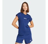 adidas Women's Essentials Linear Cotton T-Shirt, Dark Blue/White, L
