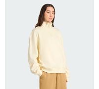 adidas Originals Womens Essentials Linear Quarter Zip Sweatshirt - Cream - Size XS